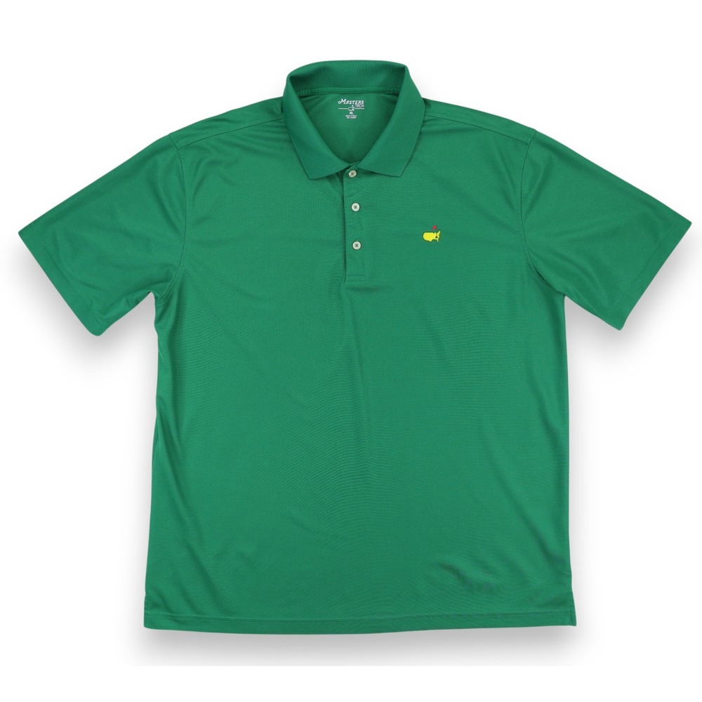 Masters Tech Golf Polo Shirt Mens XL Green Augusta National Golf Polyester